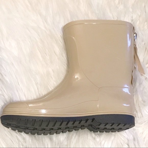 Aldo Shoes - ALDO Tan Rain Boots Zip Up Ankle Boots Size 7